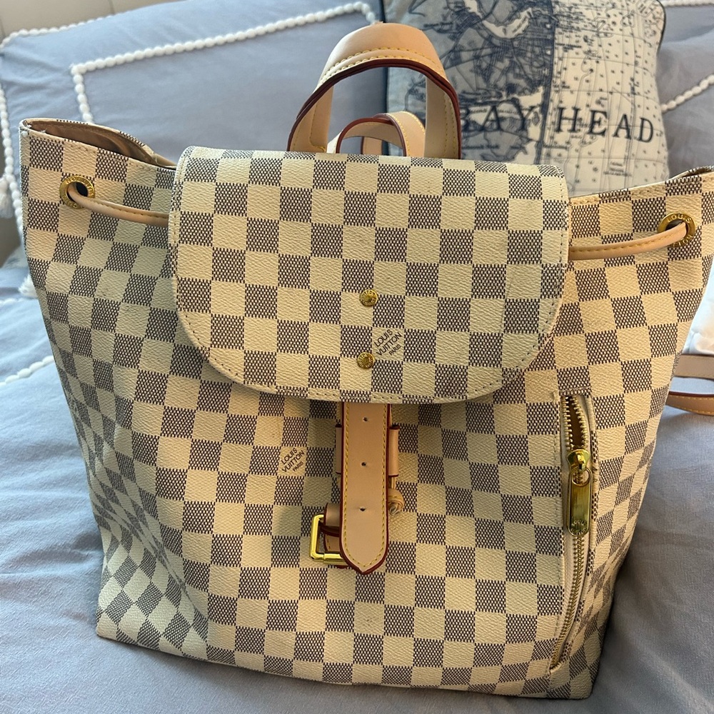 Checkered Tan and Cream Women's Bag